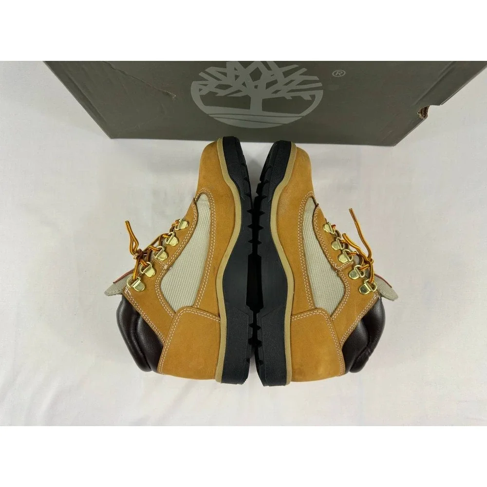 Timberland Field Boots Boys Size 5.5 Wheat Nubuck Leather Hiking 15945